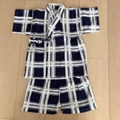 【新品未使用】ベビー甚平 くろわっさんすべべ 男の子 80cm