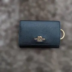 COACH ブラック レザー キーケース