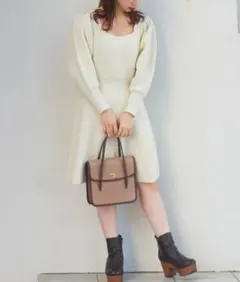 ナイスクラップ NICE CLAUP リブニットミニワンピース