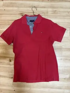 TOMMY HILFIGER レッド ポロシャツ L