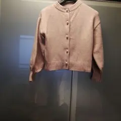 VIS ピンク ボタン付きカーディガン サイズF