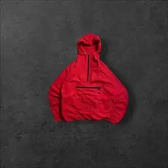 【希少】USA製80s90s llbeanアノラックパーカーナイロンLレッド