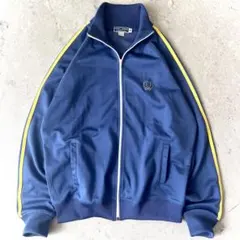 80s フレッドペリー ポルトガル製 M 袖ライン トラックジャケット 青 黄
