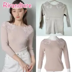 Rirandture♡エンブロイダリーボートネックニット
