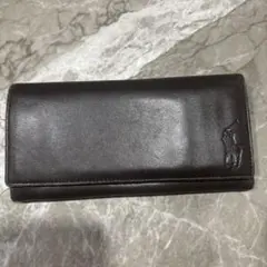 POLO ダークブラウン レザー長財布