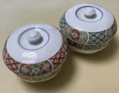 蓋つき煮物椀 小鉢【西峰作】有田焼 錦松桜色違い2個セット