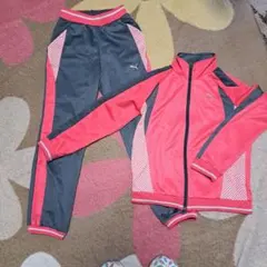 Puma ジャージ３点セット 140サイズ ピンク/グレー