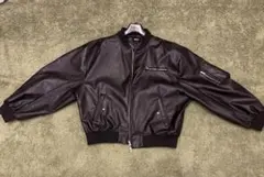【MSG】フェイクレザージャケット合皮　L ブラック