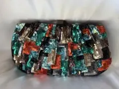 Santiスパンコール クラッチバッグ チェーンストラップ付き