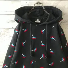 希少デザイン☆パレス 刺繍 リップ タバコ 総柄 パーカー M相当