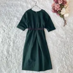 KBFアーバンリサーチ　ニットフェルトウールドロップショルダーワンピースONE