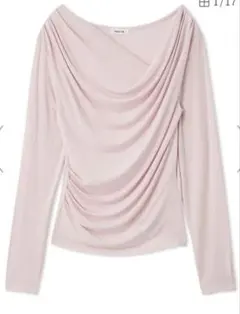 FRAY.ID ピンク 2wayデコルテタックドレープトップス