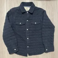 匿名配送：古着美品 ネイビー キルティングシャツ 長袖 125cm