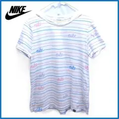 ★かわいい★ナイキ【NIKE】 ストライプ　 爽やか半袖Tシャツ L 白