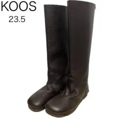 KOOS ダークブラウン ブーツ 23.5 シボ革　レザー　本革　ルーカス