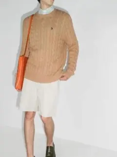 【新品正規品】POLO ラルフローレン メンズ長袖ケーブルニット S　ベージュ