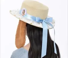 新品PINKHOUSEピンクハウスロゴ入りリボン麦わら帽子カンカン帽