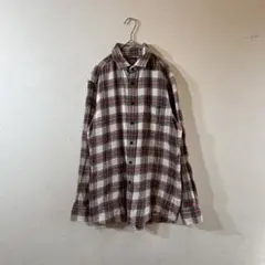 ユニクロ　フランネルチェックシャツ M 長袖　メンズ　オールドユニクロ　白赤緑