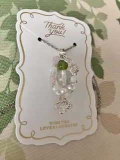 ハンドメイド ネックレス ペリドット　水晶　淡水パール