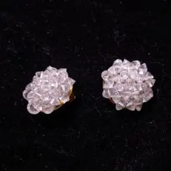 ヴィンテージ クリスタルフラワーデザイン イヤリング