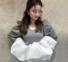 BIBIY AMELIE PEPURAMU KNIT グレー - メルカリ