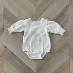 バースデイ Cottoli コトリ チュールリボン長袖ロンパース 70cm 白