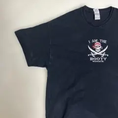 ◉古着 海賊　パイレーツロゴデザイン Tシャツ GILDAN XL 半袖 黒