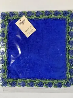 近沢レース店　シーズンタオルハンカチ 朝顔 ミッドナイトブルー