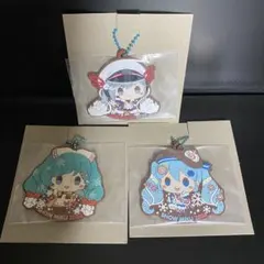 初音ミク 雪ミク 一番くじ ラバーチャーム 3点セット