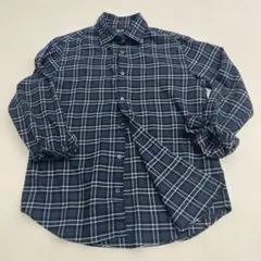 COMME CA ISM ☆チェック柄 ☆長袖シャツ LLサイズ　紺色ネイビー