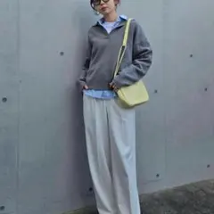 UNIQLO スムースコットンリラックスポロセーター　グレー M