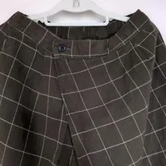 チェック柄ガウチョパンツ ダークブラウン　タグ付き新品未使用品