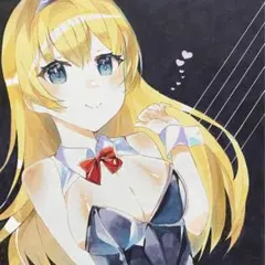 イラスト 手描き アナログ オリジナル バニー 色紙
