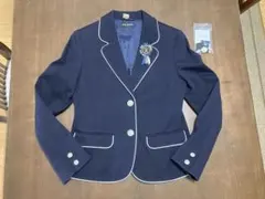 ポンポネットジュニア ブレザー ジャケット 紺 白パイピング 　L160サイズ