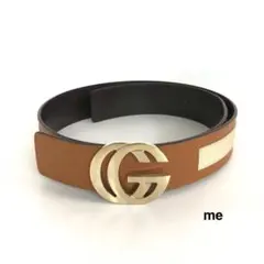 GUCCI グッチ ダブルG ベルト 212956 ブラウン ベージュ レザー
