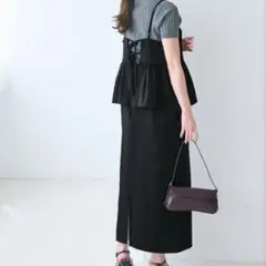 明日までセール価格ツイルペプラムキャミワンピース