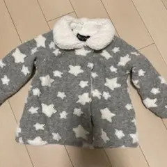 新品未使用　星柄ボアアウター　サイズ80グレー　送料込み　コート　スターもこもこ