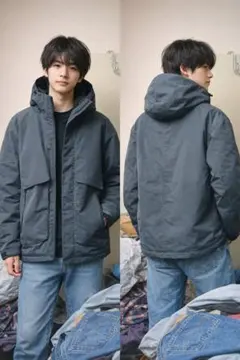 送料込 美品 ユニクロ +J ハイブリッド ダウン パーカー ジャケット XL