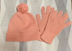 ジョシュアエリス　カシミヤ100% 帽子　訳あり手袋　ニット帽子　ボンボン