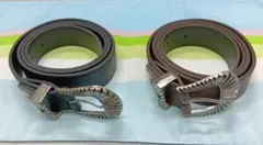 メタルバックル・フェイクレザー製ナローベルト ブラック・ブラウン新品・未使用