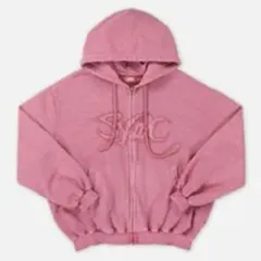 【未着用】 aespa PINK HOODIE ZIP-UP ピンクフーディのサムネイル