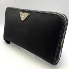 PRADA プラダ ナイロン ラウンドファスナー 長財布 ブラック ゴールド金具
