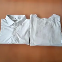 ポロシャツ Tシャツ 2点 くすみベージュ 作業着 ワークシャツ Lのサムネイル