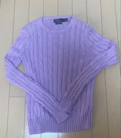 ポロ ラルフローレン ケーブルニット ピマコットン　S ピンク　訳あり