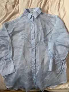 しまむら　Helm シアーシャツ　ブルー