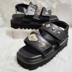 PAGEBOY シルバーコンチョ厚底サンダル黒 M/23.5㎝ シャークソールのサムネイル