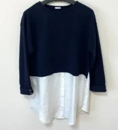 土日限定価格　シャツ重ね着風チュニックLLサイズ