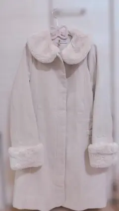 mezzo pianoベージュファー付きコートM