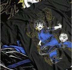 メンズ Tシャツ ブラック 蜂楽廻キャラクタープリント