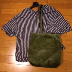 コーデュロイバッグ　ハンドメイド　トートバッグ(お試し作品)